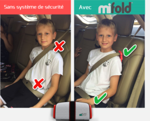 mifold adapte la ceinture de sécurité des enfants
